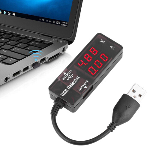 YB26VA Dual Display USB Volt Amp Meter, 0-3A/10A, 120mm LED
