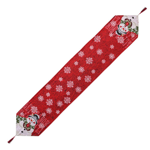 Xmas Table Cover Placemat Snowman Pattern Tablecloth Restaurant