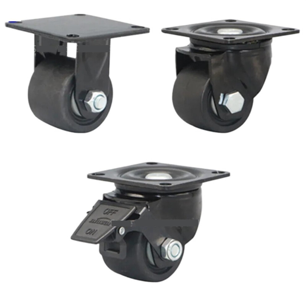 1Pcs 3 Inch Low Casters/Wheels Load-Bearing 600Kgwith Brake,For Heavy Carts, Machine Tools,Large Equipm Industrial Hardware(Universal Caster) 9105992165094