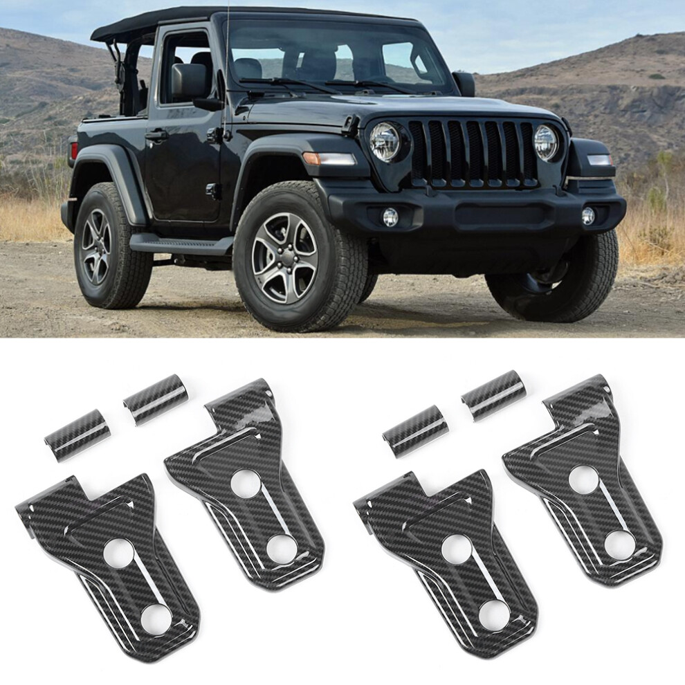 Jeep Wrangler Jl 2018+ Carbon Fiber Pattern Door Hinge Covers - 8 Pack 3781362558121