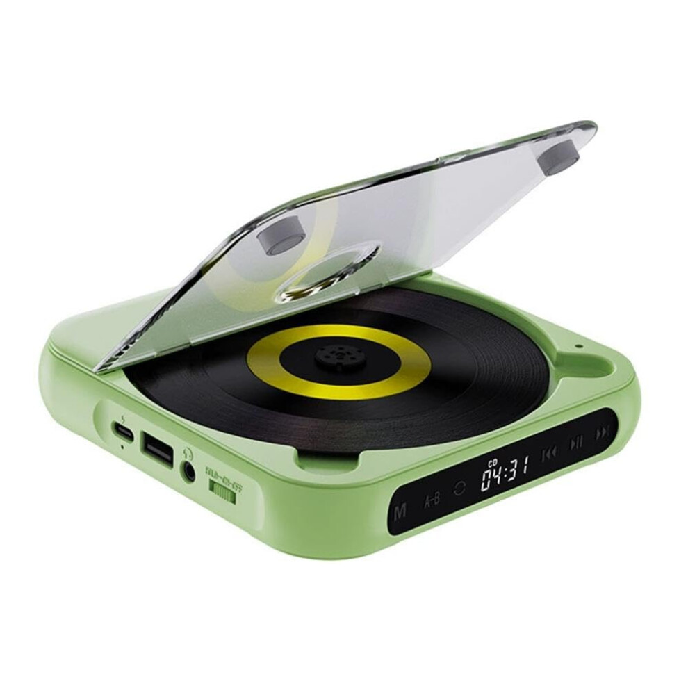 Portable Player With Bluetooth Hi-Fi Heavy Bass Sound And Wired Playback Compact & Battery Lightweight Rechargeable 1Pcs Green 9105992165360
