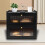Double Layer Large Bread Box for Kitchen Counter, Wooden Corner Bread Storage Container with Acrylic Window, Black 3