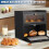 Double Layer Large Bread Box for Kitchen Counter, Wooden Corner Bread Storage Container with Acrylic Window, Black 5