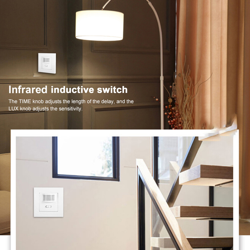 86-Type 110-240V Infrared Pir Motion Inductive Wall Smart Switch 4691362558528