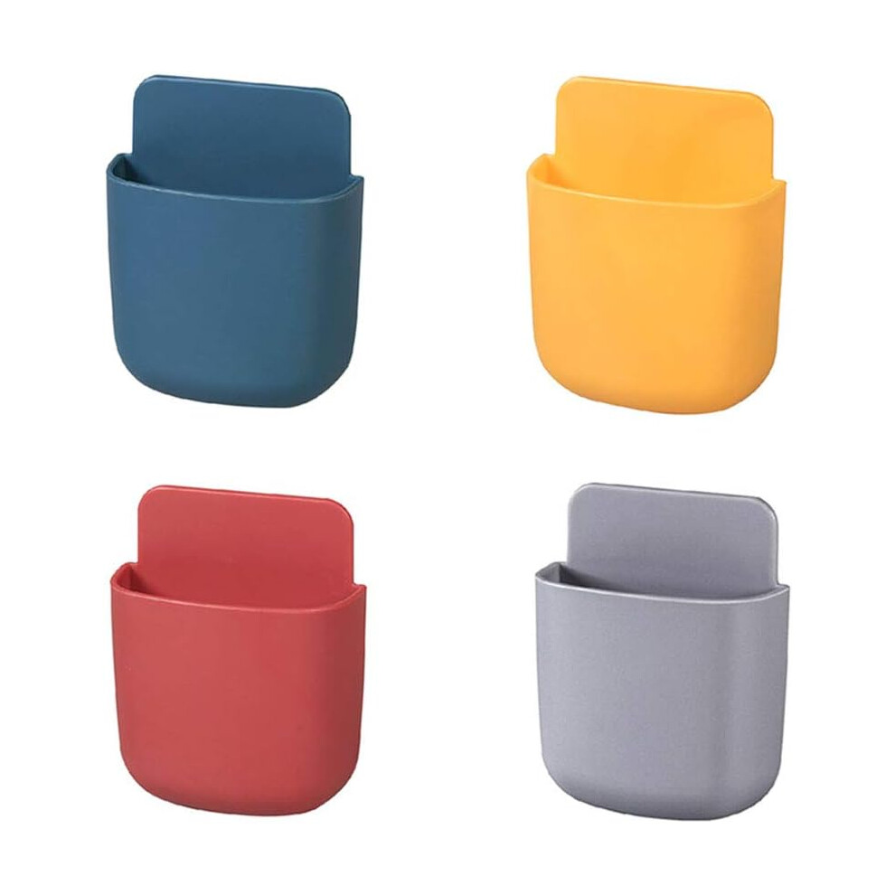 Versatile Usage Wall-Mounted Storage, Stylish Design Charging Organizer for Mobile Phone, Pen, Glasses, Pack of 4 (Gray)-image-OPC-PN2SQFH-NEW