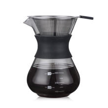 Cafeteira elétrica de 400ml com filtro de aço inoxidável, design elegante e bico longo flexível para controle do fluxo de água.