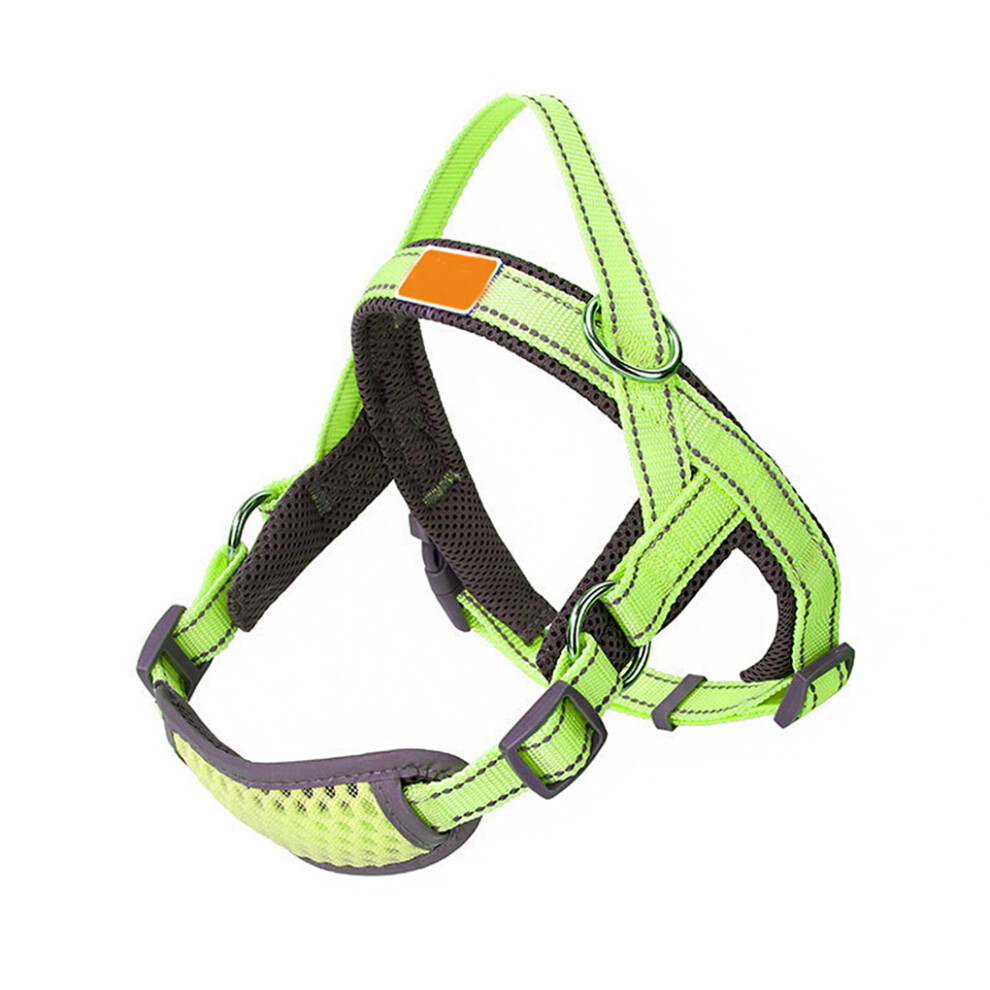 (Fluorescent Yellow, M) Pet Vest Harness No Pull Dog Strap Brace Training Adjustable Leash-image-OPC-PN2SX7G-NEW