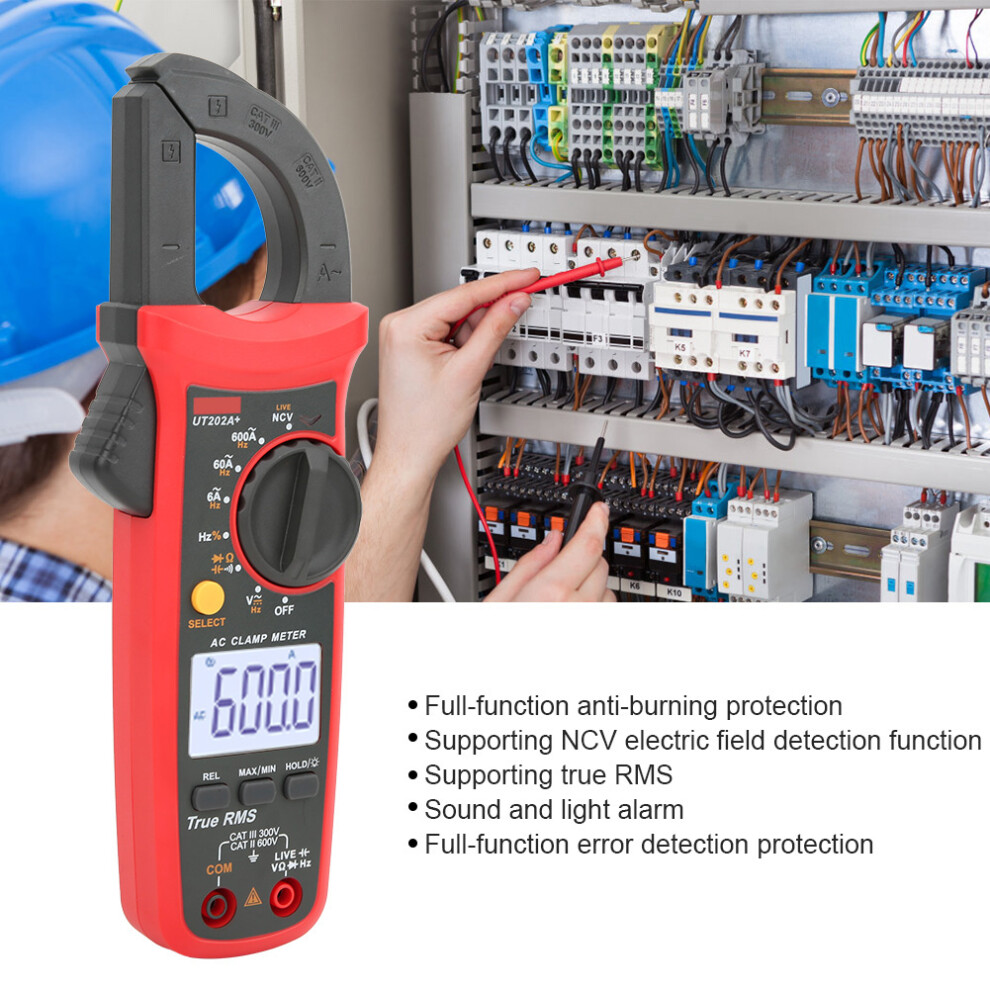 Uni T Ut202a Clamp Meter True Rms Auto Range For Voltage/Current Testing 9421362563766