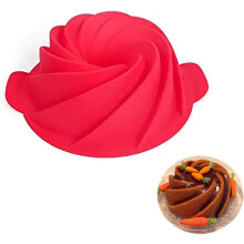Flexible Non-Stick Silicone Baking Molds, Red 9 Inch Food Grade Silicone Heat Resistance Easy Clean Reusable Multifunctional Oven Safe Dishwasher Safe