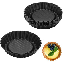 Søde tærteskaller, nonstick-quicheform med aftagelig bund til problemfri bagning, kraftige riflede kanter til professionelle gourmetkreationer, mini