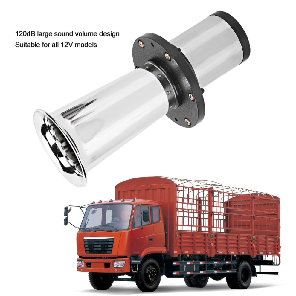 120Db 12V Air Horn Alarm Trumpet For Trucks & Silver/Black 4131362564124