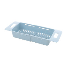 Colador de cocina multiusos, cesta de drenaje expandible para un uso versátil en fregaderos de cocina (rosa)