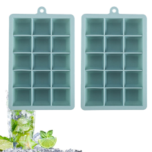 Molde para hielo multiusos para la cocina, bandeja para congelador, cubitos de hielo perfectos, juego de 2, silicona fácil de usar, fácil de