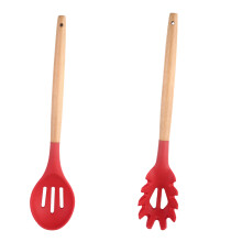 Silikon-Schneebesen-Set, ballonförmiger Antihaft-Küchenhelfer mit Holzgriff zum Mixen, Schlagen, Rühren und Verquirlen, hitzebeständig, 2-teilig
