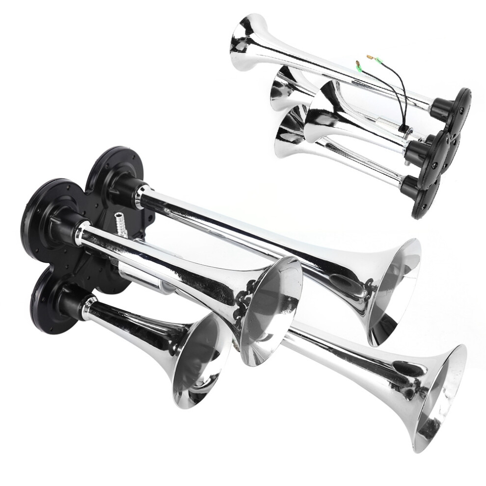 Heavy Duty 12V 130Db Four Trumpet Compact Train Truck Air Alarm Horn 9351362564169