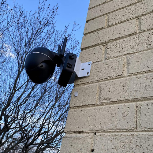 CCTV Camera Vertical Right Angles Bracket Security Mounting Accessory Easy Installation Wall Corner Mount Heavy Duty Metal Black 2