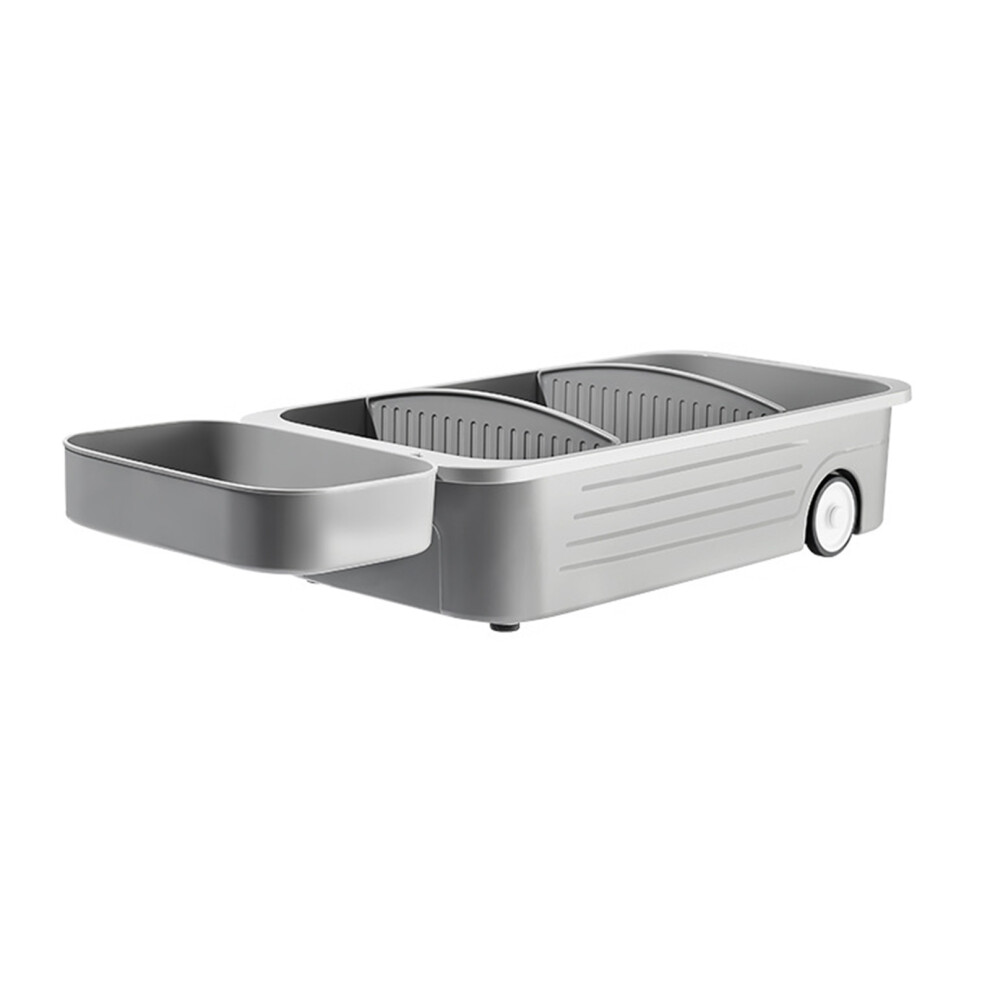 Non-Slip Telescopic Bath Tray for Under Sink Organizer, Customizable Kitchen Caddy with Adjustable Bathtub Caddy, Rolling Storage Bin for Kitchen Bath-image-OPC-PN2T8YT-NEW