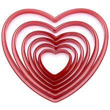 Herzförmige Ausstechformen in verschiedenen Größen, Keksausstecher aus Edelstahl mit originellem Design für Backzubehör zum Valentinstag,