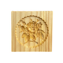 Holzform mit geschnitztem Holzstempel-Design, 3D-Prägeform für Kekse mit Rosenblütenmuster, handgefertigtes Backwerkzeug mit Antihaftbeschichtung