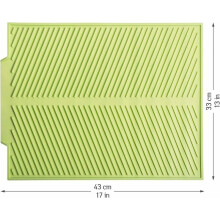 Tapis égouttoir à vaisselle en silicone souple, résistant à la chaleur, antidérapant, avec rebord d'égouttage intégré pour plan de travail