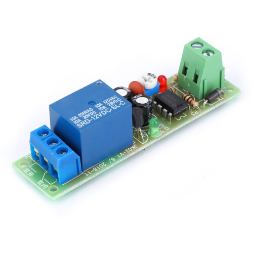 ECSiNG HP539W Adjustable Timer Delay OFF Module – DC 12V, 10A 250VAC / 10A 30VDC, 1–10 Second Delay, Compact 69.9x19.2mm For Automation Projects