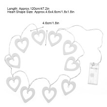 Battery Operated Heart Shape LED String Lights for Indoor Outdoor Holiday Decor
