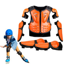 Kids Motocross Gear, Youth Riding Gear Body Protector, Motorcycle Waistcoat with Knee Elbow Arm Shoulder Protection Pad for Cycling Riding