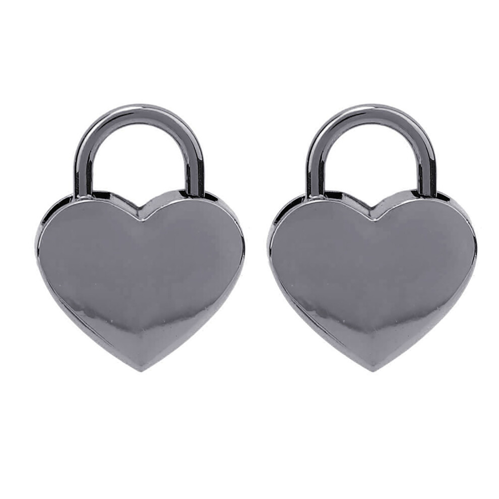Vintage Style Black Heart Lock Padlocks 30X39mm 2 Sets With Keys For Home & Diy 4911362567925