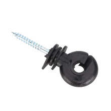 100Pcs Black Wood Post Screw-In Insulators for Electric Fencing