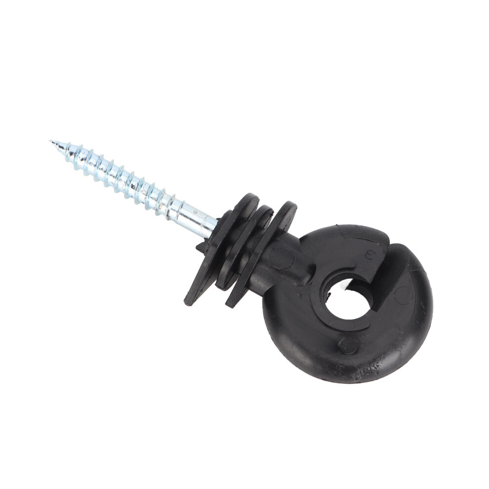 100Pcs Black Wood Post Screw-In Insulators For Electric Fencing 7901362568449