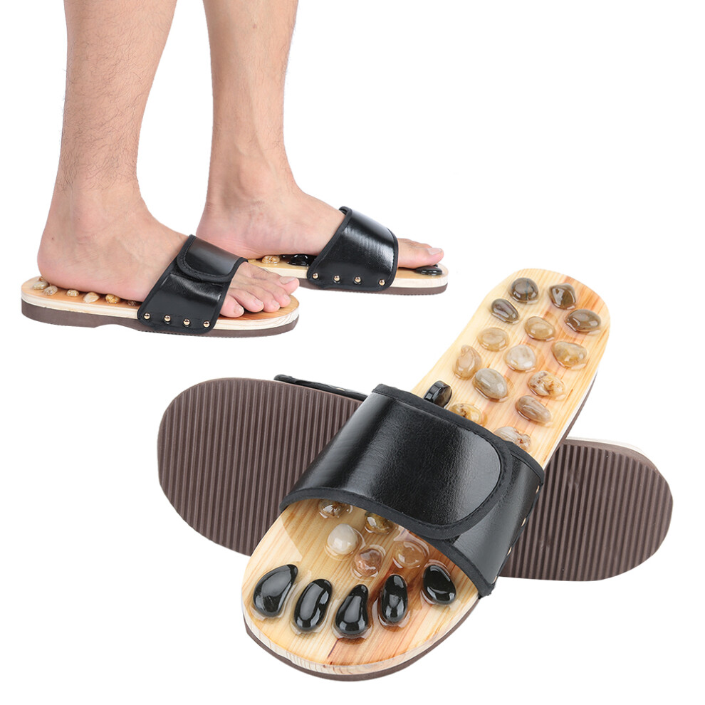 Black Acupuncture Foot Massage Sandals for Pain Relief Size 37-38