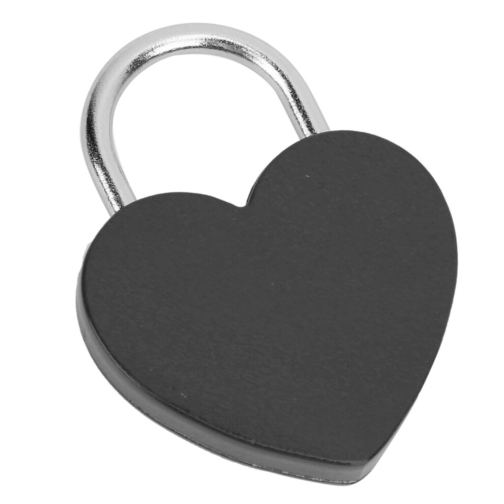 Padlock Metal Heart Lock With Key Colourful Exquisite Craft 45X59mm Black 7681362567931