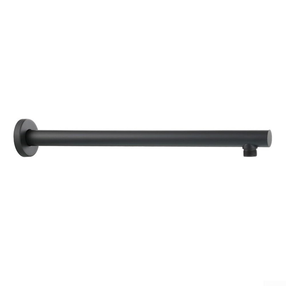 Stainless Steel Shower Wall Arm 40Cm Rain Shower Extension Bracket G1/2 Connection Chrome Plated Wall Mounted Shower Head Extension Arm(Black) 9339159314203