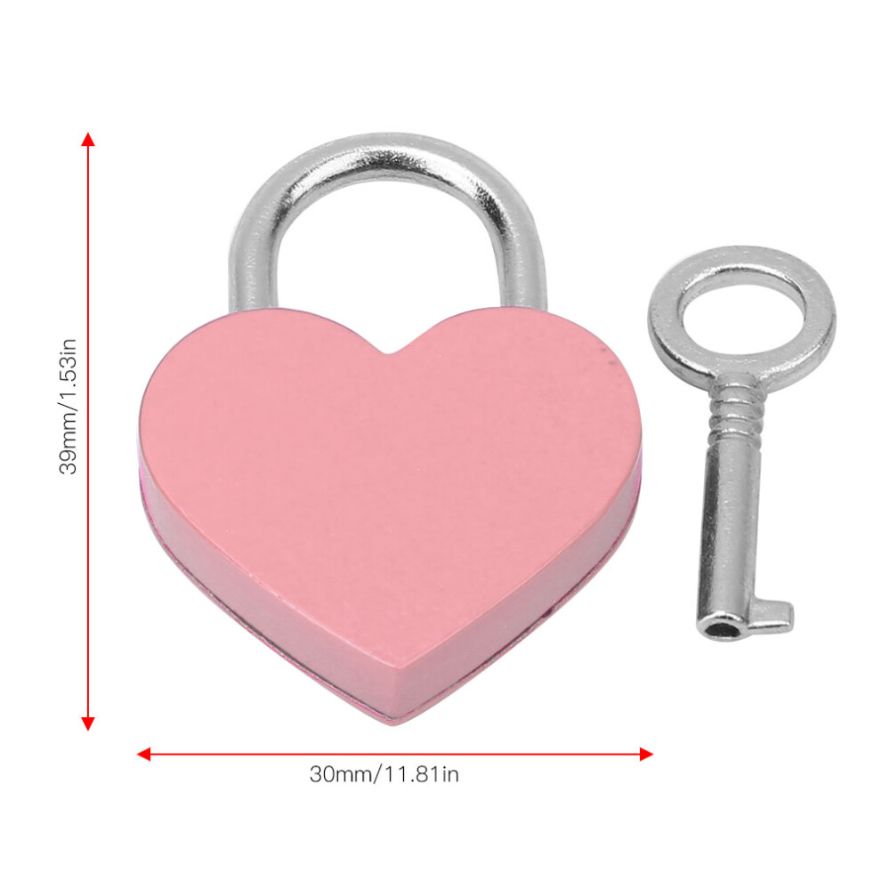 2 Sets Heart Lock Metal Lock Pink 30X39mm With Keys Household Craft Supplies 9331362567940