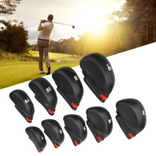 9 Stück schwarze PVC-Golfclubkopfhauben, 12x7,5 cm langlebiger Schutz