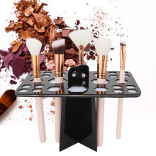 Schwarzer 26-Loch Make-up-Pinsel-Trocknerständer Kosmetikpinselhalter Lufttrocknungsständer