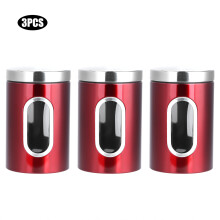 Set innovativo di contenitori da cucina con finestra trasparente, disponibili in diverse dimensioni per conservare al meglio chicchi di caffè e
