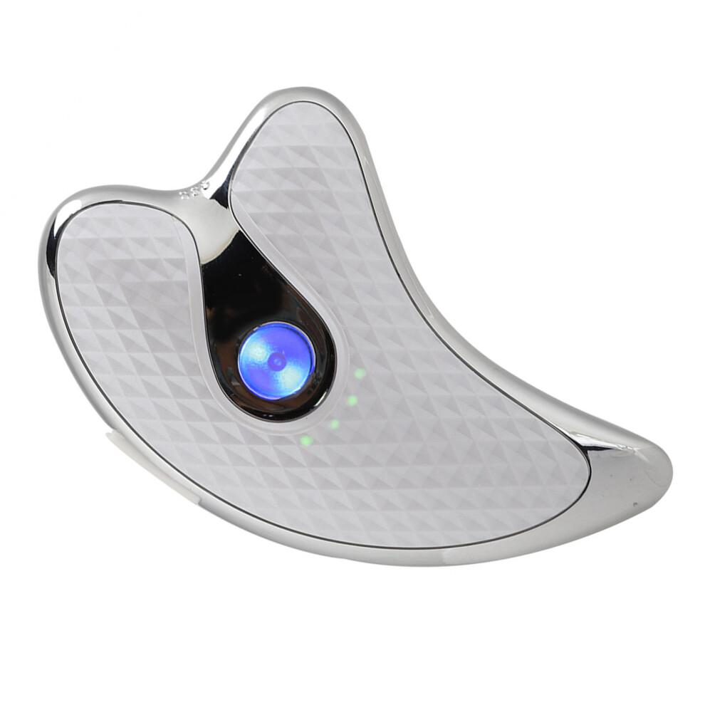 White Microcurrent Face Scraper Massager, 5V, 400Mah, Heated & Vibration
