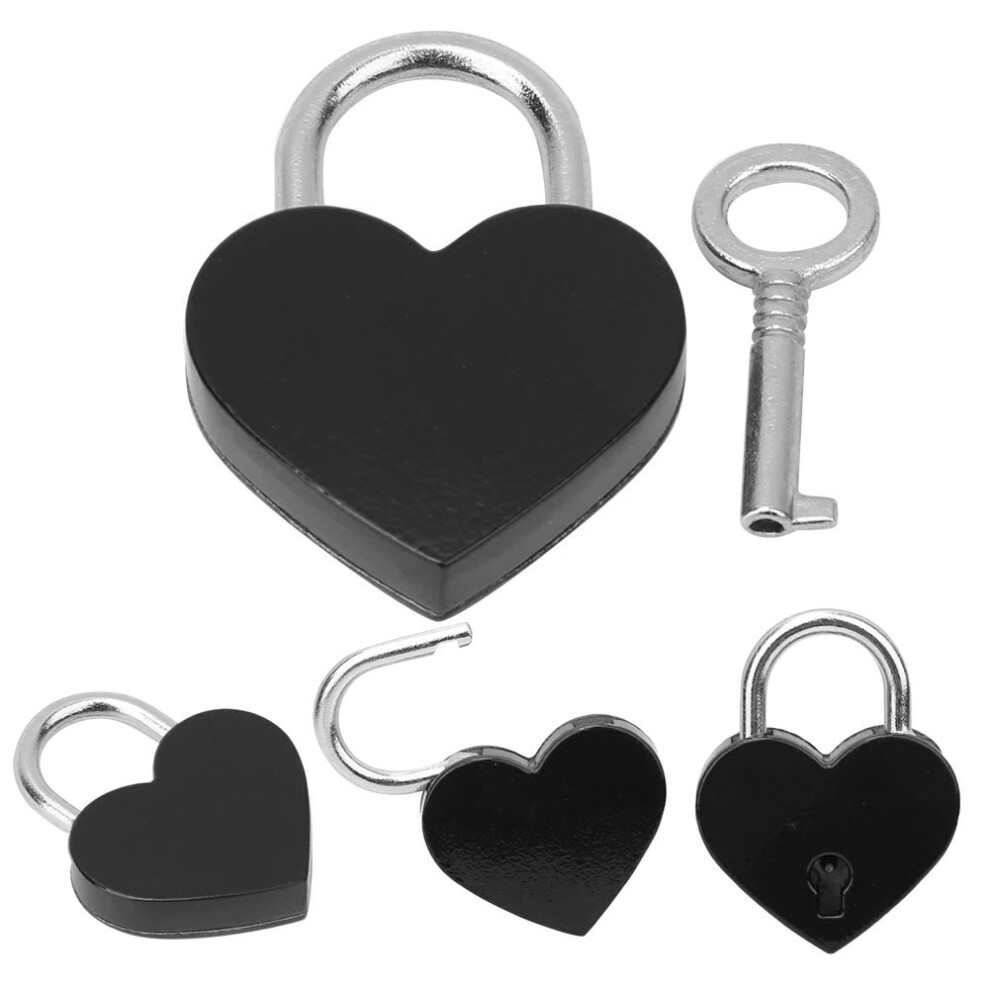2 Sets Heart Lock Metal Colorful 30X39mm With Keys, Household Craft Supplies 4671362567959