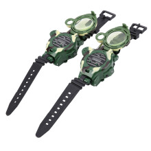 2 Stück Kinder Militär Walkie Talkie Uhr Set, Reichweite 50-100m, Grün