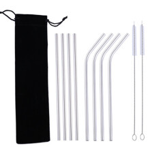 Canudos de aço inoxidável, utensílios reutilizáveis ultrarresistentes para smoothies e milkshakes.