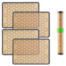 Gourmet Chef's siliconen bakmat van voedselkwaliteit, antiaanbaklaag voor macarons, versterkt met glasvezelcoating, 2 stuks