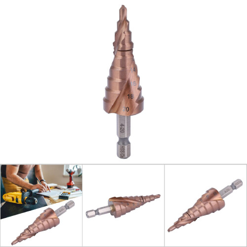 Multifunctional Cobalt Step Drill Bit 4-20 High Speed Steel Hex Shank 2