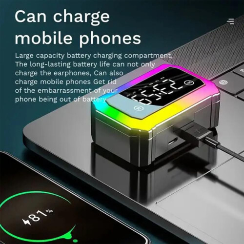Bluetooth Clock Bluetooth Earphone Display Noise Reduction Low Latency Bluetooth Headset for Mobile Gaming Computer 2