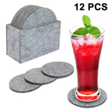 Cozy Felt Coasters Set, Absorbent Non-Slip Surface, Protects Tables, Round Design, Water Resistant Easy Clean, Ideal For Everyday Use