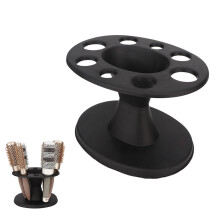 Round Plastic Hair Brush Holder Black Display Rack for Styling Tools