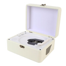 CD Player with Remote Control, Rechargeable Dual Stereo Speakers Portable Wooden Retro Player, Support USB & AUX, Repeat Functionality, Ideal for Home