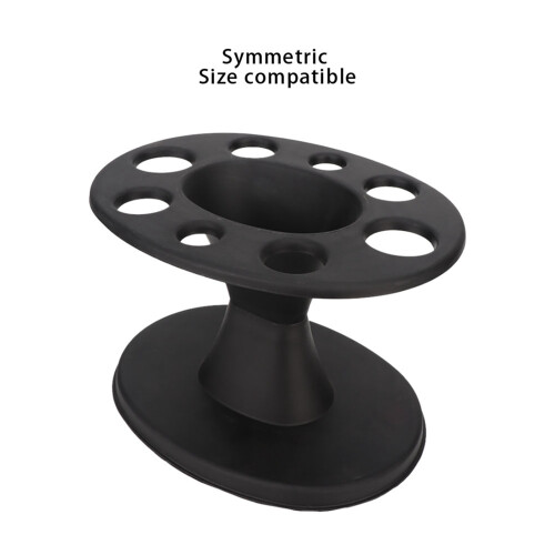 Round Plastic Hair Brush Holder Black Display Rack for Styling Tools 2