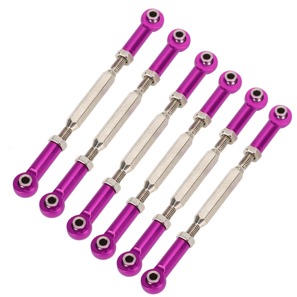 6Pcs 88Mm Aluminum Alloy Turnbuckle Push Rods For Rc Car Purple 9341362580511
