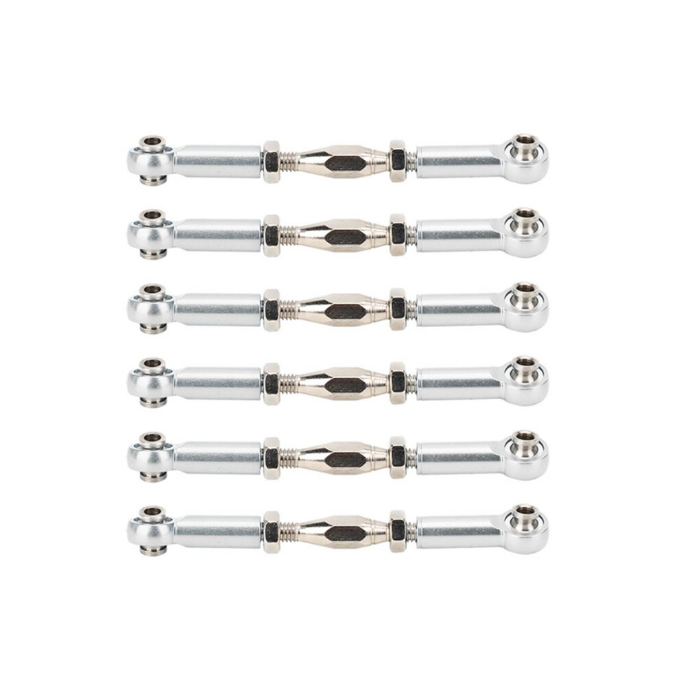 6Pcs Aluminum Alloy Turnbuckle Rod Linkage For Rc Car Models Silver 4681362580469